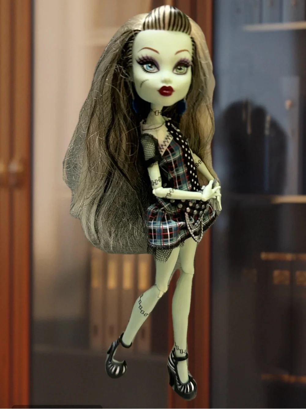 Monster High Frankie Stein  Green & Black Plaid Fashion Doll